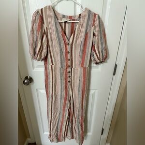 Universal Thread Red and Cream Striped jumpsuit